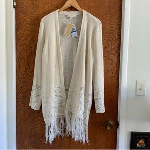 Michael Kors NWT Cardigan Sweater with Fringe.